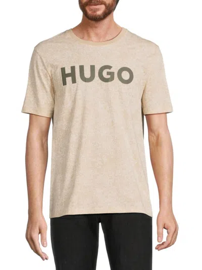 Hugo Men's Dandell Camo Logo T Shirt In Beige
