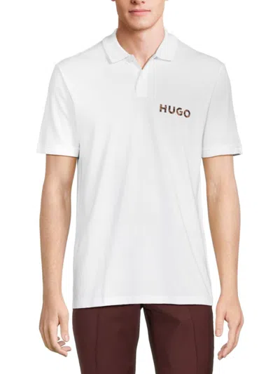 Hugo Men's Delongu Regular Fit Logo Polo In White