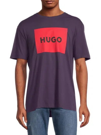 Hugo Men's Dulive Logo Tee In Purple