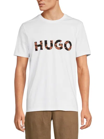 Hugo Men's Dunocyo Logo Tee In White