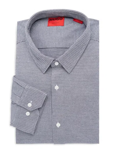 Hugo Men's Elisha Extra Slim Fit Geometric Dress Shirt In Grey