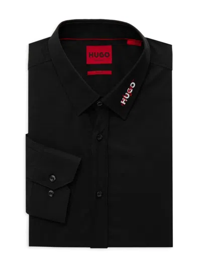 Hugo Men's Elisha Extra Slim Fit Logo Sport Shirt In Black