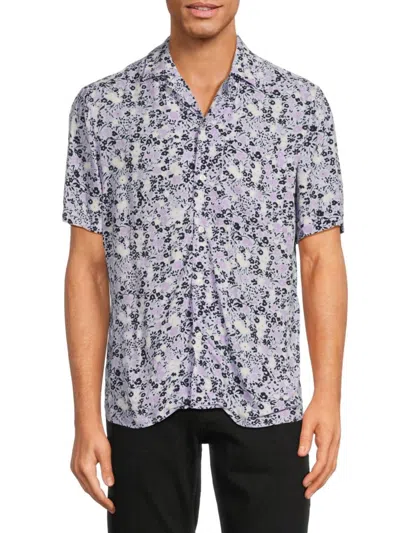 Hugo Men's Ellino Short Sleeve Floral Camp Shirt In Light Pastel Lavender