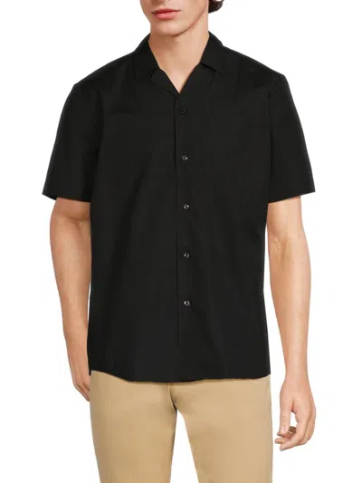 Hugo Men's Ellino Straight Fit Camp Shirt In Black