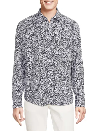 Hugo Boss Hugo Men's Emmo Casual Slim Fit Abstract Sport Shirt In Navy