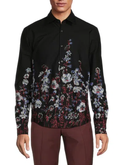 Hugo Men's Ermo Floral Print Shirt In Black