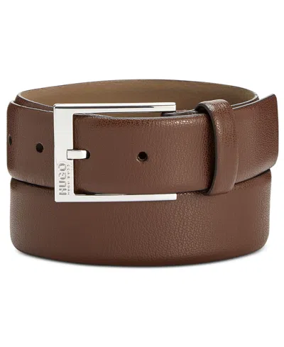 Hugo Men's Gellot Leather Belt In Khaki