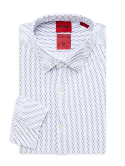 Hugo Men's Kenno Slim Fit Print Dress Shirt In White