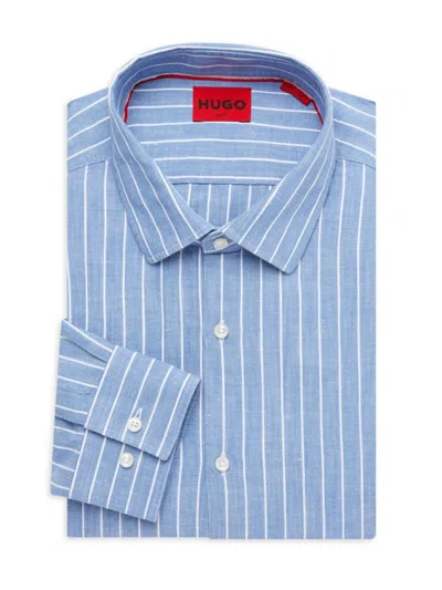 Hugo Men's Kenno Striped Slim Fit Dress Shirt In Blue