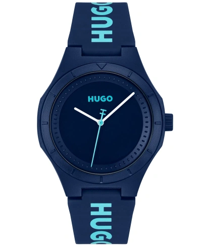 Hugo Matte-blue Watch With Branded Silicone Strap Men's Watches In Assorted-pre-pack