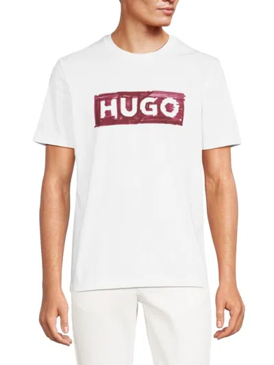 Hugo Men's Logo Graphic Tee In White
