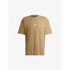 Hugo Boss Cotton-jersey T-shirt With New-season Logo Story In Medium Beige