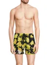 Hugo Men's Memo Floral Swim Shorts In Bright Yellow