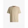 Hugo Boss Relaxed-fit T-shirt In Cotton With Logo Print In Open Beige