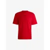 Hugo Boss Relaxed-fit T-shirt In Cotton With Logo Print In Open Pink