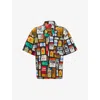 Hugo Boss Oversize-fit Shirt In Seasonal-print Cotton Poplin In Open Pink