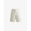 Hugo Boss Cotton-terry Relaxed-fit Shorts With Logo Detail In Open White