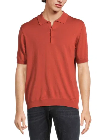 Hugo Boss Hugo Men's San Peppino Virgin Wool Sweater Polo In Dark Red