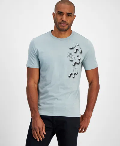 Hugo Men's Short Sleeve Crewneck Graphic T-shirt In Open Gy