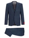 Hugo Men's Slim Fit Three-piece Suit In Performance Stretch Jersey In Blue