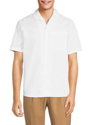 Hugo Men's Straight Fit Camp Shirt In White