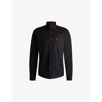 Hugo Boss Evito Oxford Shirt In Black