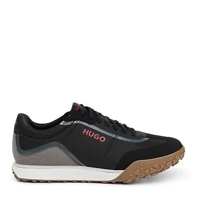 Pre-owned Hugo Mens Casey Runner Runners Running Shoes Trainers Sneakers In Black