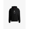 Hugo Boss Mens Black Flame Graphic-print Oversized-fit Cotton-blend Hoody In Black