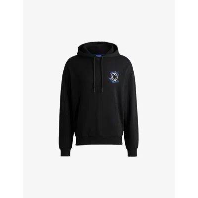 HUGO BOSS MENS HUGO GRAPHIC-PRINT RELAXED-FIT COTTON-JERSEY HOODY