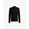 Hugo Boss Mens Black Logo-print Relaxed-fit Cotton-piqué Polo Shirt Xl