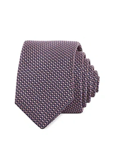 Hugo Micro Dash Silk Blend Skinny Tie In Brown