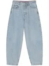Hugo Boss Blue Straight-fit Jeans With Wide Leg In Blue