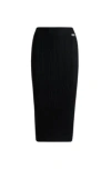 Hugo Boss Midi Tube Skirt In Irregular-rib Crepe In Black