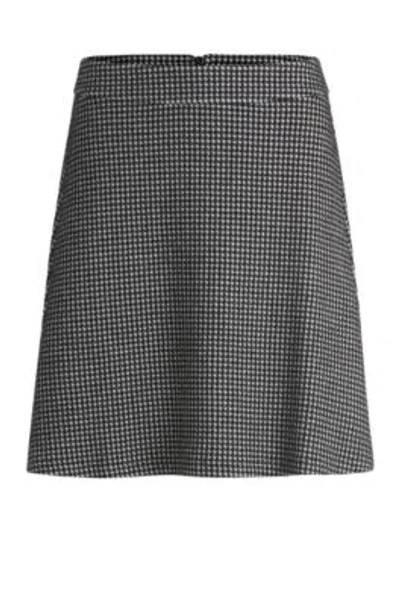 Hugo Mini Skirt With Houndstooth Jacquard In Gray