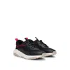 Hugo Boss Mixed-material Lace-up Trainers With Degrad Pattern In Black