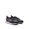 Hugo Boss Mixed-material Trainers With Branded Accents In Grey