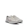 Hugo Boss Mixed-material Trainers With Leather Trims In Grey