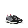 Hugo Boss Mixed-material Trainers With Honeycomb Mesh In Grey