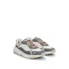 Hugo Boss Mixed-material Trainers With Leather Facings In Grey