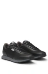 Hugo Boss Mixed-material Trainers With Logo Flag In Black