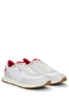 Hugo Boss Mixed-material Trainers With Logo Flag In White