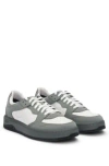 Hugo Boss Mixed-material Trainers With Nubuck Uppers In Light Grey
