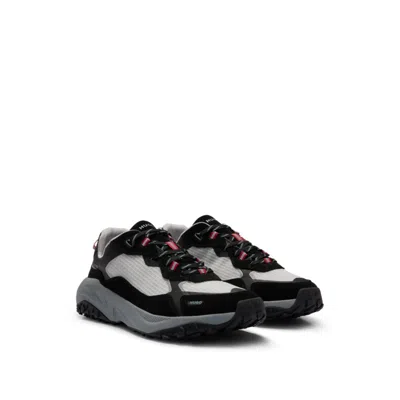 Hugo Boss Mixed-material Trainers With Ripstop Mesh In White