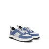 Hugo Boss Mixed-material Trainers With Two Sets Of Laces In Blue
