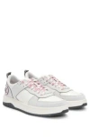 Hugo Boss Mixed-material Trainers With Two Sets Of Laces In Light Grey