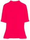 Hugo Boss Mock-neck Ribbed Top In Pink