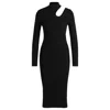Hugo Boss Mock-neck Tube Dress With Cut-out Detail In Black