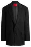 Hugo Boss Modern-fit All-gender Jacket In Stretch Fabric In Black
