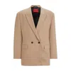 Hugo Boss Modern-fit Jacket In Performance-stretch Jersey In Beige