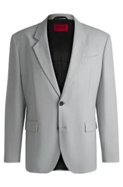 Hugo Boss Modern-fit Jacket In Stretch Twill With Full Lining In Light Grey